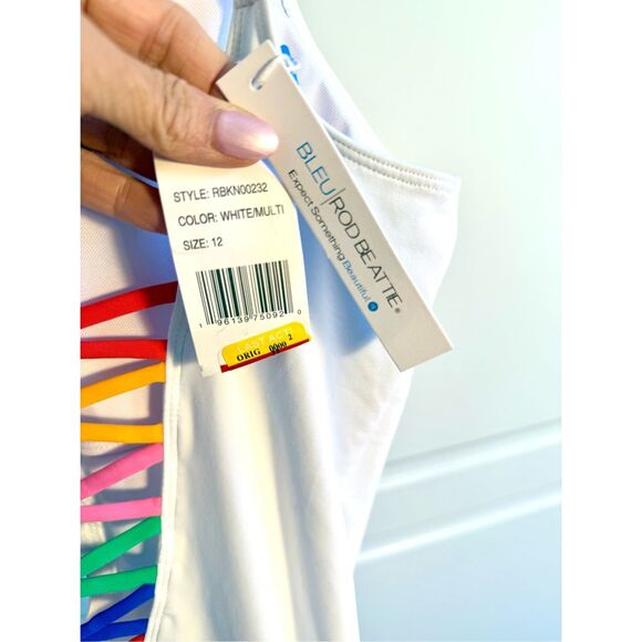 NWT Bleu Rod Beattie "Let's Get Knotty" Laced One-piece Swimsuit.  Size: 12 - Picture 5 of 6